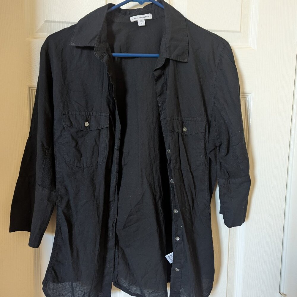 James Perse Black button up Large